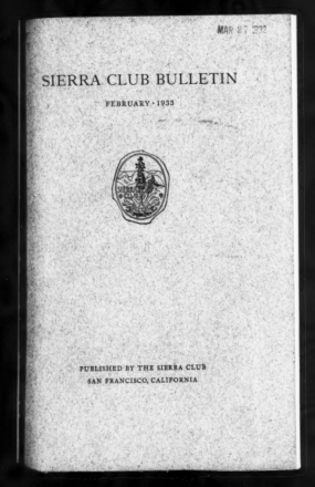 Sierra Club Bulletin 1933 Vol 18 No 1 February cover